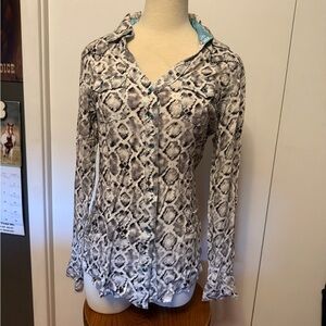 Snake print button up